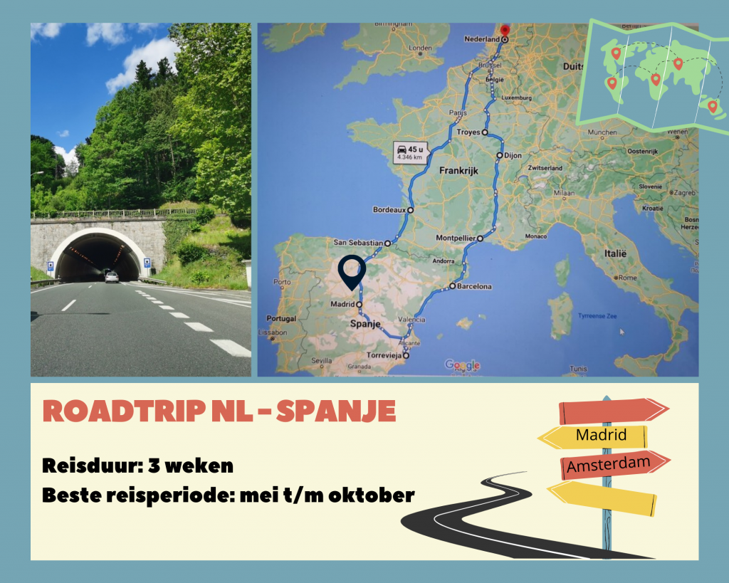 Roadtrip: reisroute Nederland - Spanje